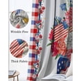 thumbnail image 3 of 4th of July Kitchen Curtains Independence Day Floral Striped Cafe Short Curtains for Bathroom Blackout Window Curtain Grommet Small Window Treatment Tier Drapes for Bedroom Living Room 52"x45"x2, 3 of 9