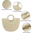 thumbnail image 2 of Kukuzhu Womens Large Straw Beach Bag Woven Tote Bag Top Handle Handbag Purse for Summer, 2 of 5