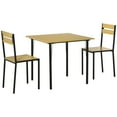 thumbnail image 1 of HOMCOM Ensemble de Table à Manger Industriel 3 Pcs, Table de Cuisine Carrée avec 2 Chaises pour Petit Espace, Jaune, 1 of 10
