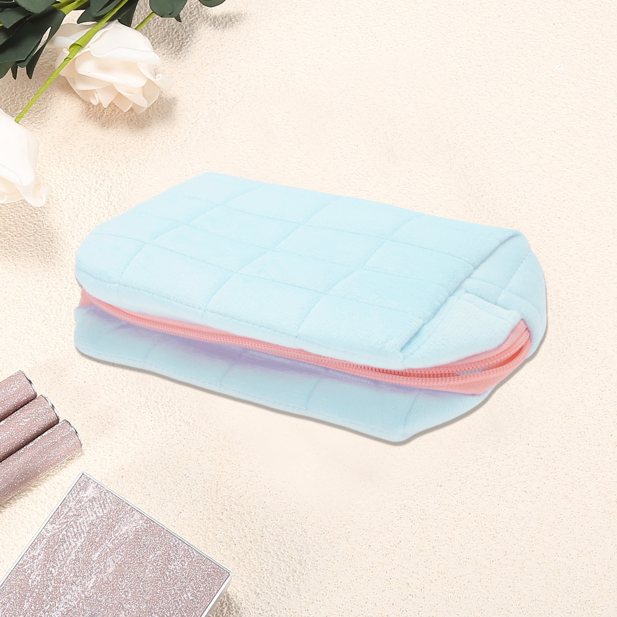 Unique Bargains 1 Pc Elegant Makeup Bag for Various Occasions Blue