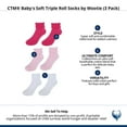 thumbnail image 7 of CTM Baby's Soft Triple Roll Socks by Wootie (3 Pack), 7 of 7