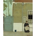 thumbnail image 2 of Jan Mankes 20x24 Black Ornate Framed Double Matted Museum Art Print Titled: Woman in Front of Her House (1914), 2 of 5