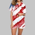 thumbnail image 6 of Tnhcen Ladies Independence Day Pajama Set Soft Cotton Short Sleeve Button Down Shirt Comfy Sleep Shorts Nightwear​ S-2XL, 6 of 7