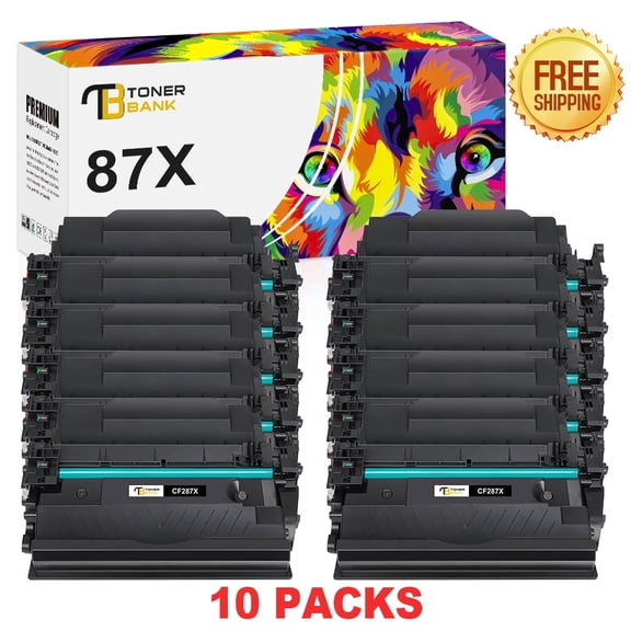 Toner Bank 10-Pack Toner Cartridge Replacement for CF287X LaserJet Enterprise M506 M506n M506x M506dn MFP M527 Series Pro M501n M501dn High Yield Black