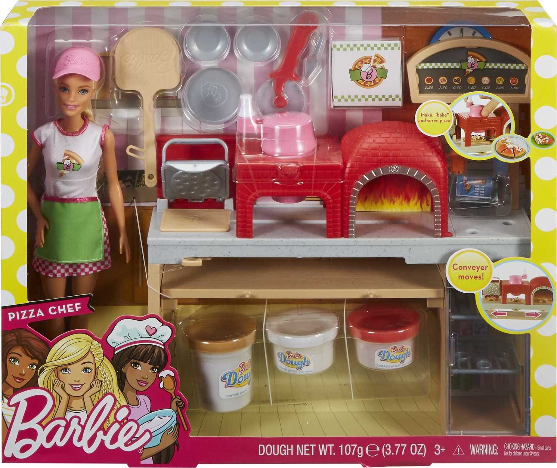 Barbie FHR09 Pizza Chef Doll and Playset Multicolour Multicolor 