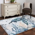 thumbnail image 4 of Sea Turtle Washable Area Rugs 4'x6', Ocean Starfish Coral Seagrass Low Pile Throw Living Room Rug Non-Slip Sturdy Edge Binding Carpet for Indoor Entryway Bedside Kitchen, 4 of 9