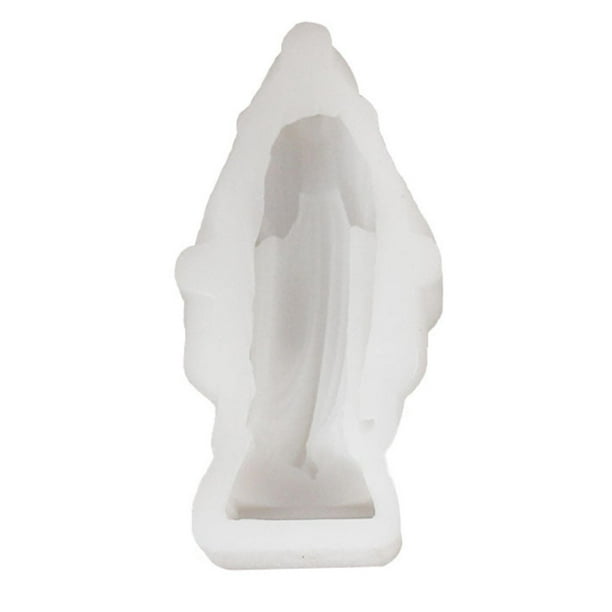 Figura de la Virgen María, modelo de vela de silicona, adorno de yeso, artesanía de bricolaje, fundición de resina Estilo A