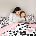 thumbnail image 5 of Manfei Fashion Cartoon Child Full Size Comforter Sets, Black Pink Love Heart Bedding Comforter Set, Chic Leopard Cheetah Print Reversible Bedding Sets, Breathable Home Decor, 3 Pieces, 5 of 8
