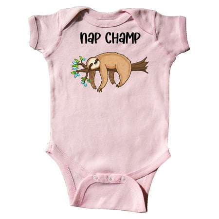 

Inktastic Nap Champ Cute Sleeping Sloth Gift Baby Boy or Baby Girl Bodysuit