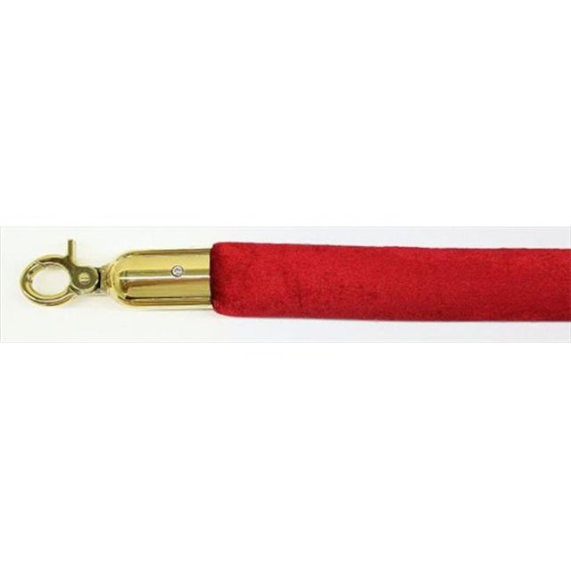 72 in. Velour Rope with Gold Closable Hook - Burgundy