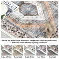 thumbnail image 7 of HOMERRY Area Rug 9' x 12' Vintage Distressed Medallion Floral Area Rug for Living Room Washable Soft Indoor Floor Carpet, Light Orange, 7 of 7