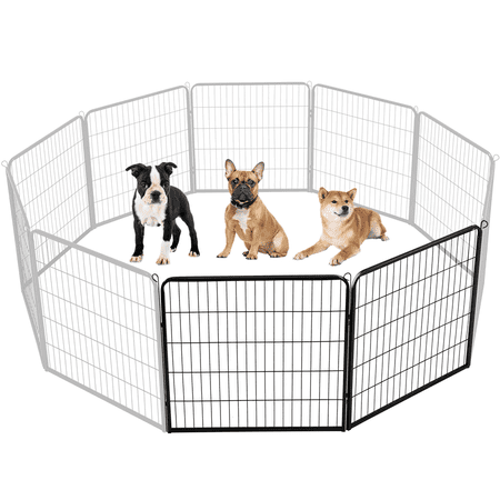 31.5  Height Metal Dog Playpen Cat Exercise Barrier  Black
