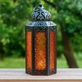 thumbnail image 2 of 3-Pack Moroccan Candle Lantern Holder - Decorative Lamp for Tabletop or Hanging Use, Indoor or Outdoor Porch Patio - Haloween, Ramadan, Weddings and Holidays, Medium, Amber/Orange, 2 of 10