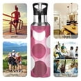 thumbnail image 4 of ALAZA Polka Dots Pink Water Bottle Insulated Flask Stainless Steel Straw Lid 20 oz, 4 of 6