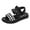 Black, variant on Children'S Sport Sandals Girls' Cute Sandals Kids' Summer Shoes Little/Big Kids Girls Summer Flat Open Toe Sandals Ruffle Striped Pattern Pu Sandals Beach Shoes Daily Shoes
