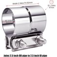 thumbnail image 2 of GFDYREE Exhaust Clamp, Lap Joint Band Clamp Stainless Steel (2.5 Inch), 2 of 5