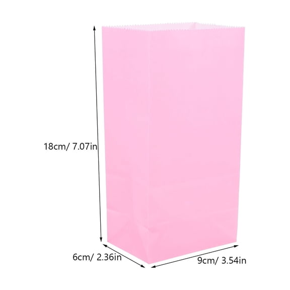 Homoyoyo Kraft Paper Bags 50Pcs 7.1X3.5X2.4In Pink Lunch Packing