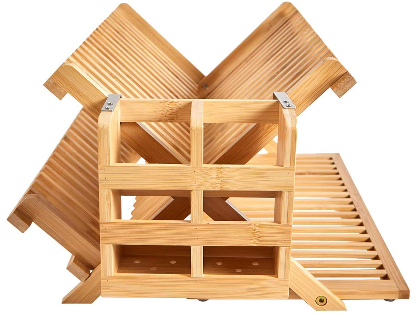 1pc Small Bamboo Divider Knife Block, Kitchen Space-saving Cutlery Storage  Rack, Countertop Moldproof Drainage Rack, Multi-purpose Utensil Organizer