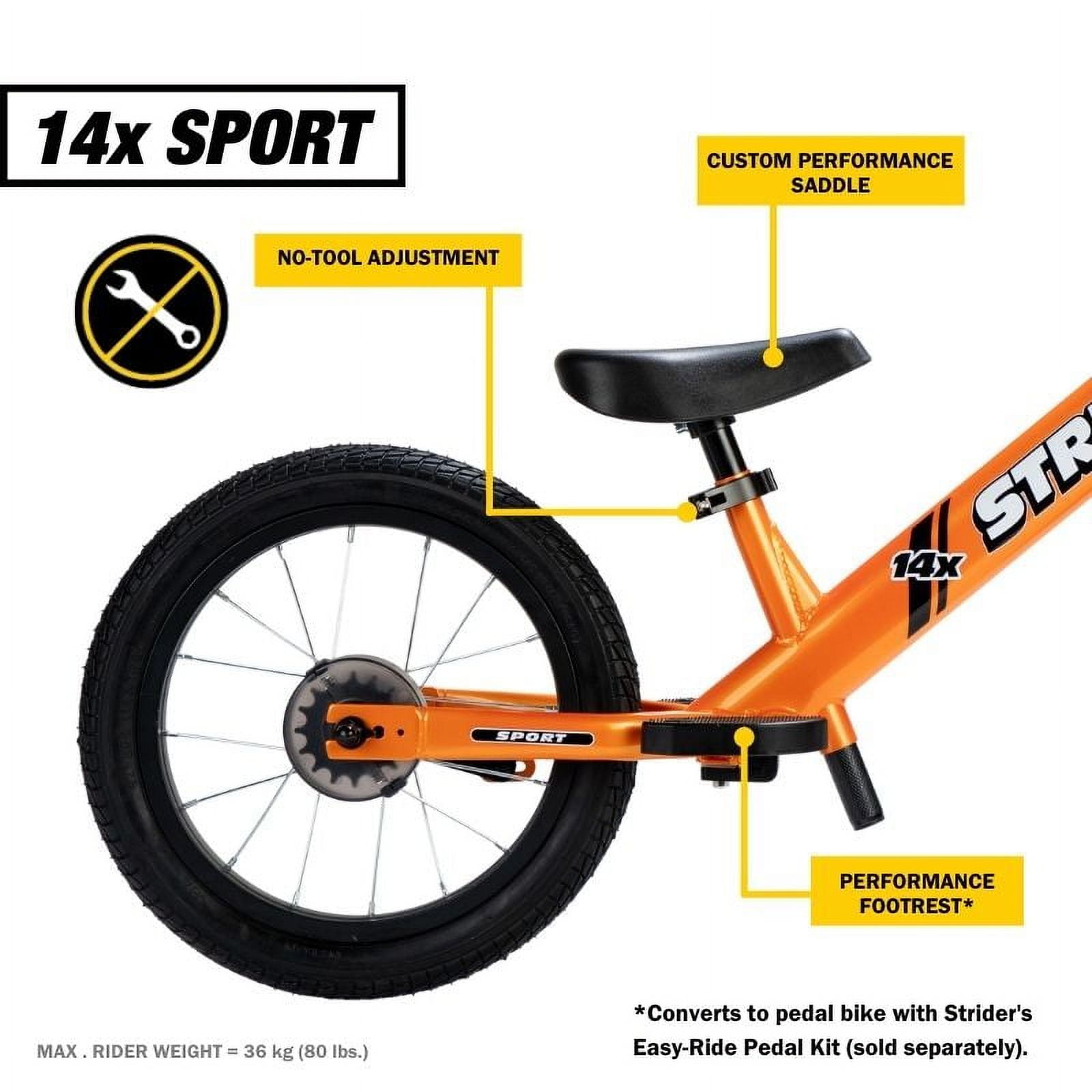Strider 14x Balance Bike Pedal Conversion Kit Sold Separately  Tangerine