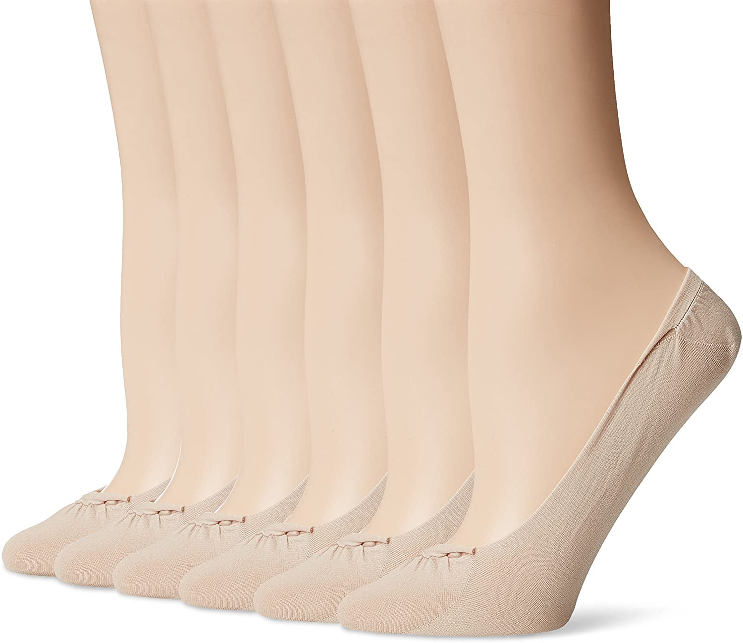 PEDS Womens Ultra Sheer Seamless Low Cut Liner No Show Socks 6 Pairs