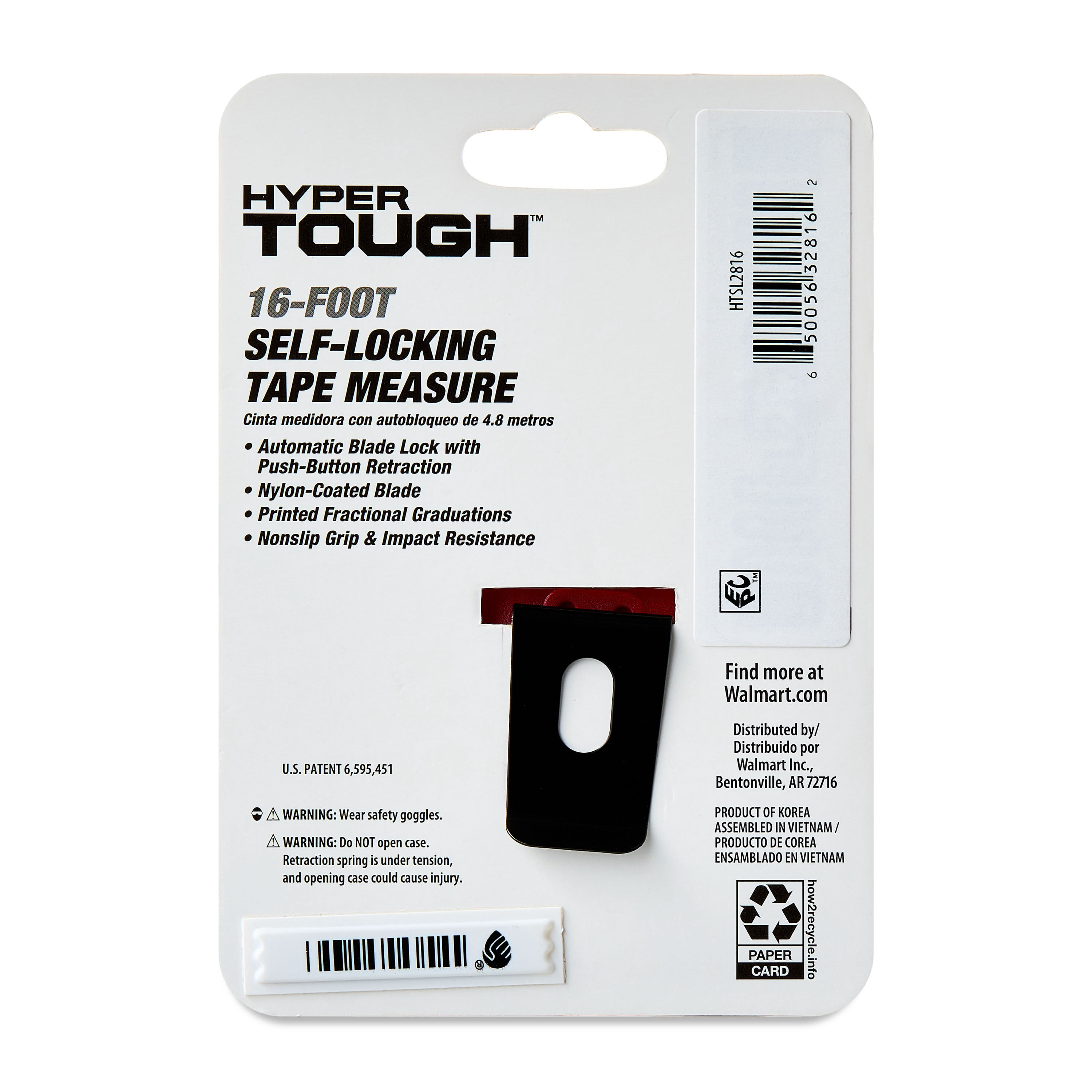Hyper Tough 16ft. Self Lock Steel Tape Measure