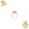thumbnail image 2 of Women's Sparkly Teddy Bear Statement Ring White 0.35 Cts Lab Created Diamond 14K Yellow Gold Finish 925 Silver, 2 of 2