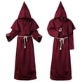 thumbnail image 3 of Disfraz de monje medieval, disfraz de sacerdote mago, disfraz de Halloween, disfraz de cosplay de túnica de muerte, 3 of 5