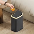 thumbnail image 4 of KSSKSS 2.1 Gallon/8L Stainless Steel Bathroom Trash Can with Swing Lid, Silent Garbage Can for Bathroom, Bedroom, Office,Living-Room (Black), 4 of 8