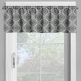 thumbnail image 2 of Ambesonne Grey Valance Pack of 2, Abstract Damask Flowers, 42"X18", Grey Black White, 2 of 5