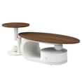 thumbnail image 5 of NEW Luxury Nesting Coffee Table Set of 2, Tables with Storage for Living Room, Oval and Round Table Set, White Center Table, Cocktail Table, Side Table, Large 47.24'', Small 19.69'', 5 of 10
