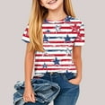 thumbnail image 2 of GERsome Boys Girls American Flag T-Shirts 4th of July Patriotic Tops Summer Casual Short Sleeve Crewneck Graphic Tee, Sizes 5-6 Years, 2 of 6