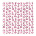 thumbnail image 2 of Ambesonne Pink Floral Shower Curtain, Flowering Lotus Branch, 69"Wx70"L, Olive Green Pink and White, 2 of 4