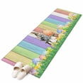 thumbnail image 2 of Easter Rabbbits 2'x6' Runner Rug, Eggs Spring Floral Grass Colorful Wooden Washable Non-Slip Area Rugs for Hallway Kitchen Floor Bedroom Entryway, StainResistant Laundry Carpet Decoration Indoor Mat, 2 of 9
