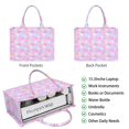 thumbnail image 2 of Large Capacity Tote Bag,Pink Butterfly Pattern Handbag Fashion Luxury Tote Bag,15.7"x13"x 5.1" Inches,Laptop Compatible, 2 of 6