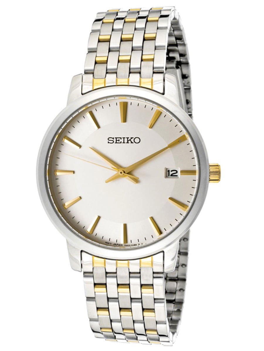 Seiko Men's SGEF91 White Dial Two Tone Stainless Steel Bracelet