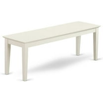 East West Furniture Capri Dining Table Bench with Solid Wood Seat, 51x15x18 Inch, Linen White