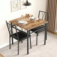 thumbnail image 4 of Small Kitchen Table and Chairs for 2 Compact Dining Table Set Rustic Brown Square Apartment Furniture for Small Spaces, 4 of 14
