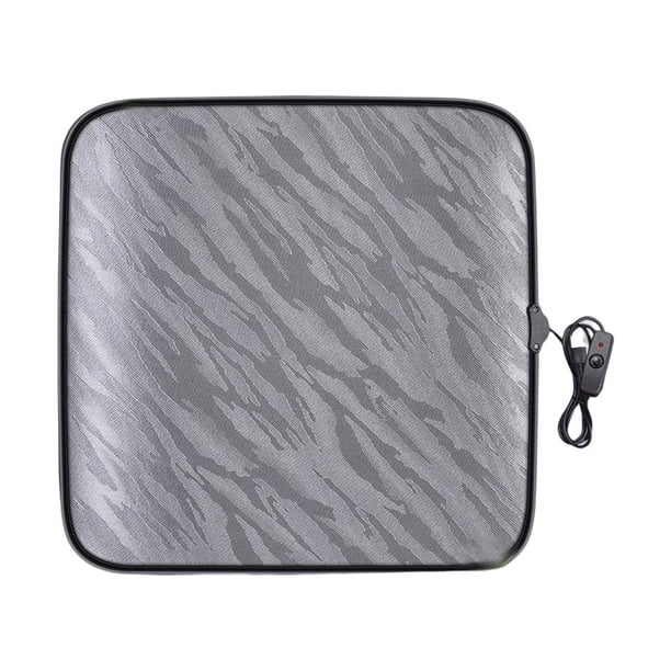 Riwesomey Cojín de asiento con calefacción plegable para sofá, almohadilla para silla con calefacción eléctrica, 3 ajustes de temperatura Ventana automotriz Gris