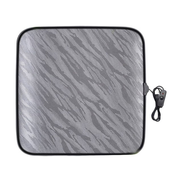 Riwesomey Cojín de asiento con calefacción plegable para sofá, almohadilla para silla con calefacción eléctrica, 3 ajustes de temperatura Ventana automotriz Gris