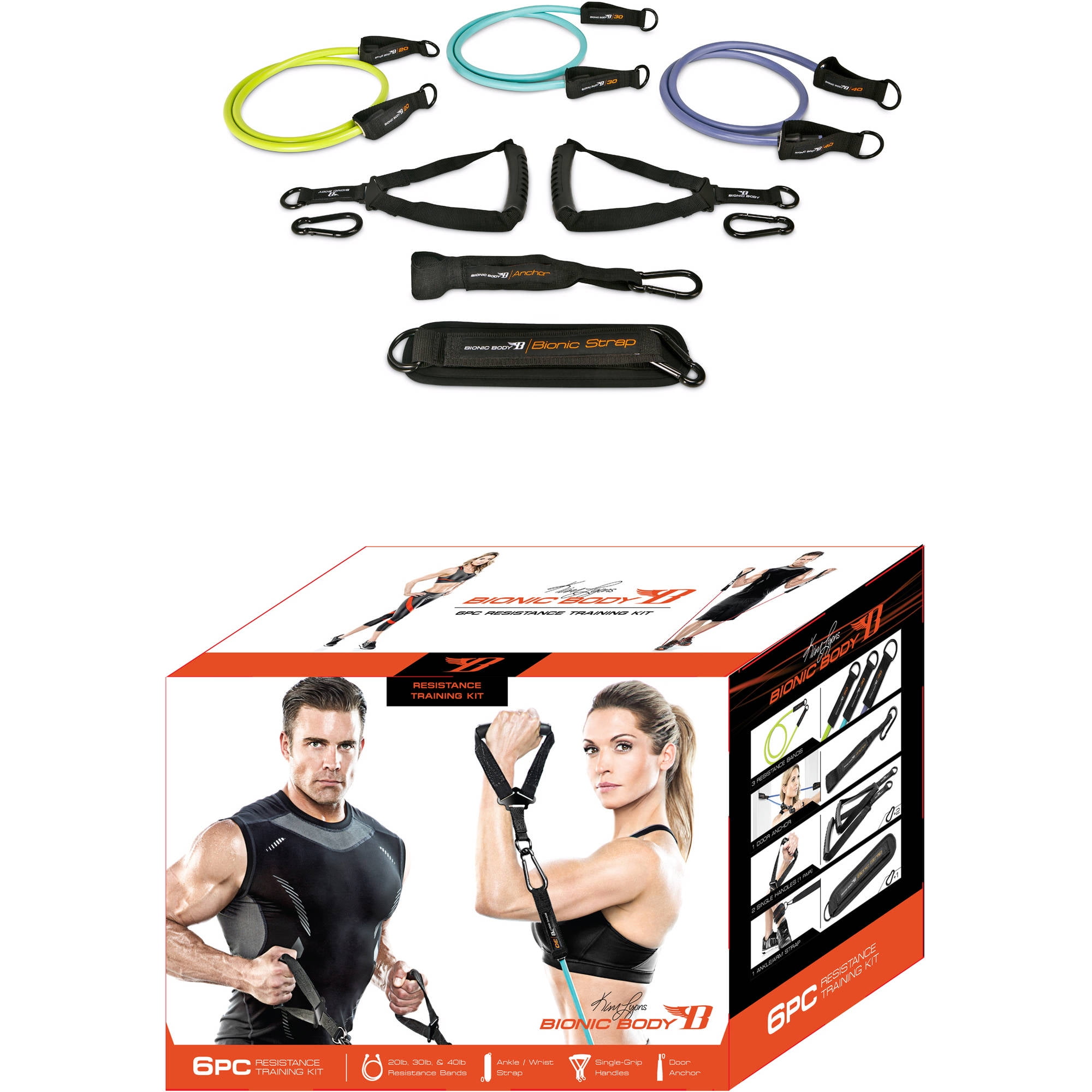 Bionic Body Resistance Band Training Kit 6pc