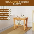 thumbnail image 3 of Large Bamboo Shower Bench with 2-Tier 20.0 inch, Spa Shower Stool for Inside Shower with Storage Shelf and Non-Slip Feet Shower Chair Seat Organizer for Bathroom or Living Room Nature, 3 of 16