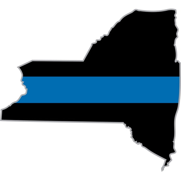 3.8 Inch Thin Blue Line New York State Decal