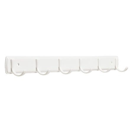 Sheets Hook - Franklin Brass 19.29 in. Steel Sheet Metal Rail with 6 Hooks in White