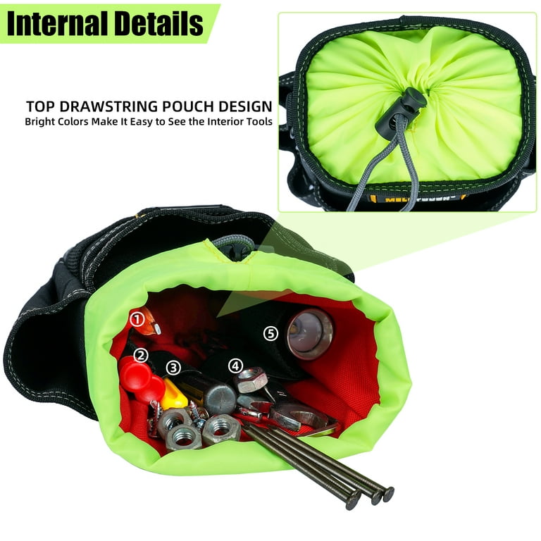 MELOTOUGH Electrician Tool Pouch Tool Belt Pouches with Belt Clip  Electrical Tape Chain Multiple Pockets Tool Organizer