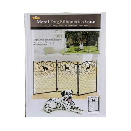 etna metal dog silhouette pet dog gate free standing tri fold 23