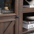 thumbnail image 6 of DEALTOPS Farmhouse TV Stand with Spacious Cabinets, Console Table with Adjustable Shelves for TVs Up to 65'', Espresso, 6 of 8