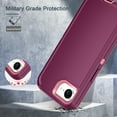 thumbnail image 4 of I-HONVA For iPhone 16e Case,[with 2 Pack Screen Protector] 3-Layer Military Grade Drop Anti-Slip Rugged Shockproof Dustproof Protection 6.1 inch Phone Case for Apple iPhone 16e,Deep Purple/Pink, 4 of 7