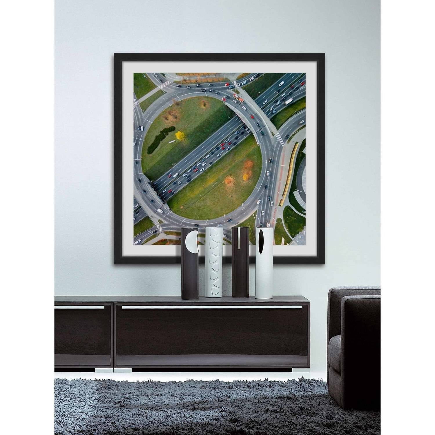 Marmont Hill "Traffic Circles" by Karolis Janulis Framed Painting Print