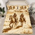 thumbnail image 2 of Homewish Western Cowboy Twin Sheet Sets,Rustic Southwestern Twin Fitted Sheet,Tropical Desert Flat Sheet For Girls Kids,Microfiber Bedroom Decor,3-Piece, 2 of 7