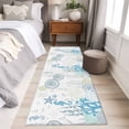 thumbnail image 4 of 2'x6' Rug Runners for Hallways Kitchen, Coastal Blue Non Slip Entryway Beside Floor Carpet Runner, Ocean Coral Starfish Jellyfish Seahorse Washable Laundry Room Bedroom Throw Rugs Mat for Family Pet, 4 of 8